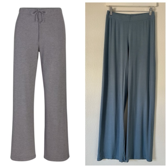 SKIMS Other - SKIMS Wide Leg Lounge Pants in Gray and Teal Blue